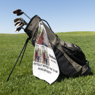 Bachelor Party custom 3 Photo Collage   Golf Towel