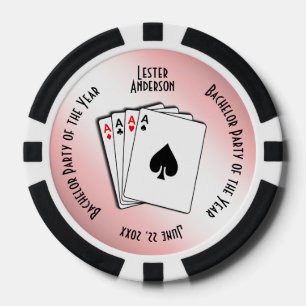 Bachelor Party Custom Memento Blush Touch  Poker Chips