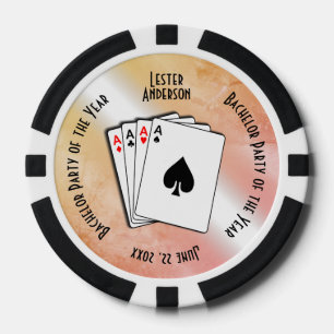 Bachelor Party Custom Memento Peach Touch Poker Chips