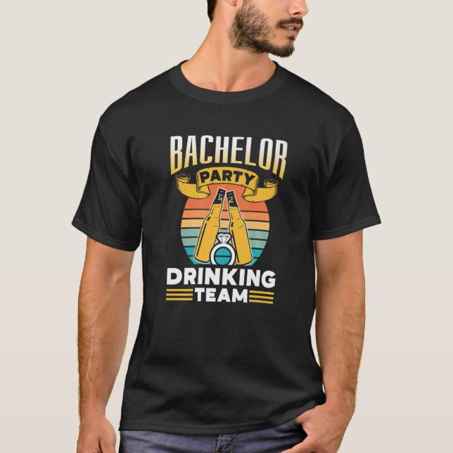 Bachelor Party Drinking Team Groom Bride Premium T-Shirt (Front)
