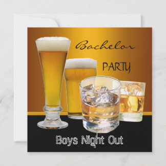 Bachelor Party Drinks Beer Boys Night Out, Invitation