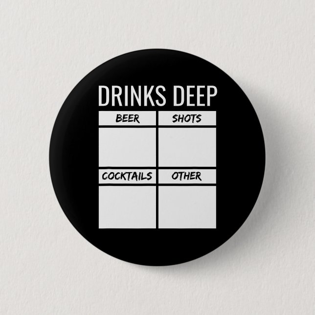 Bachelor Party Drinks Deep Drinking Tally Chart Be 6 Cm Round Badge (Front)