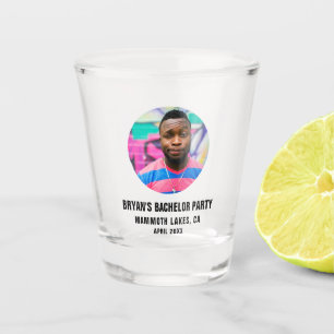 Bachelor Party Favour Custom Photo Groom Face Shot Glass
