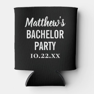 Bachelor Party Favour Modern Typography Beer Can Cooler