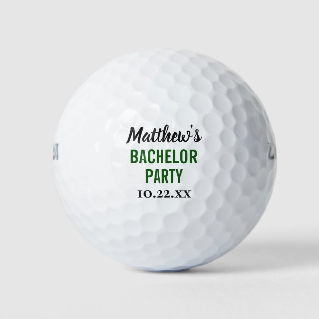 Bachelor Party Favour Modern Typography Golf Balls (Front)