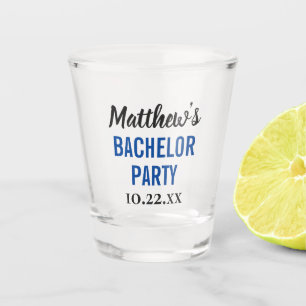 Bachelor Party Favour Modern Typography Shot Glass