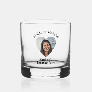 Bachelor Party Fun Personalised Bride Face  Whiskey Glass