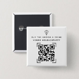 Bachelor Party Fund   Buy The Groom A Drink   15 Cm Square Badge