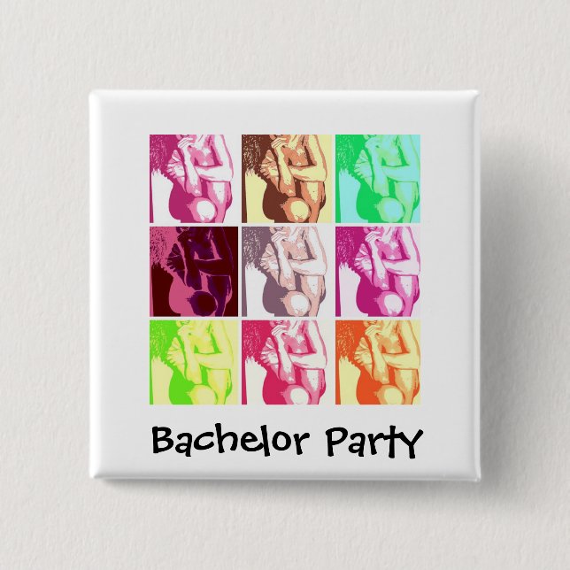 Bachelor Party Gifts 15 Cm Square Badge (Front)