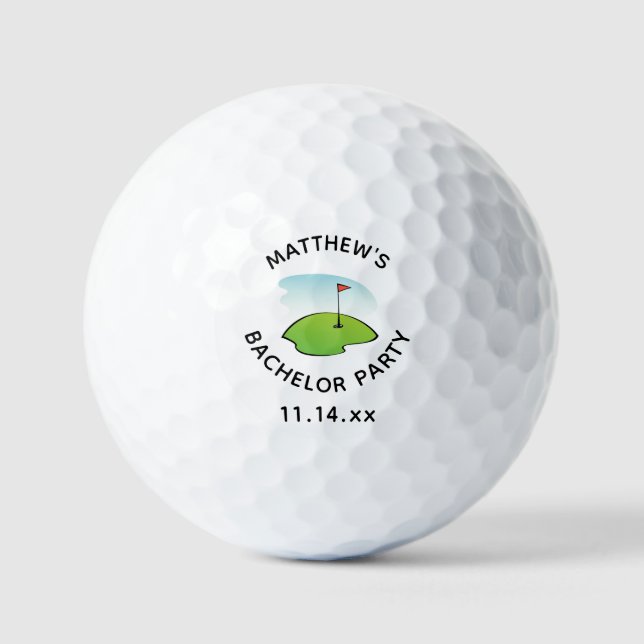 Bachelor Party Golf Hole Golfer Wedding Favour Balls (Front)