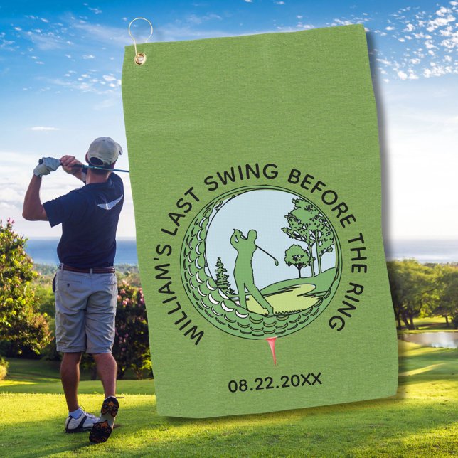 Bachelor Party Golfer Name Last Swing Golf Towel (Creator Uploaded)