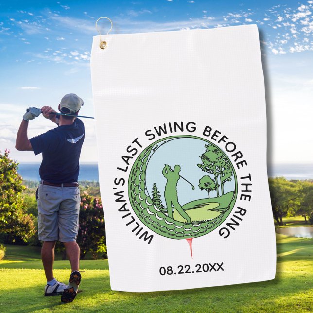Bachelor Party Golfer Name Last Swing Golf Towel (Creator Uploaded)