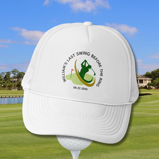 Bachelor Party Golfer Name Last Swing Trucker Hat (Creator Uploaded)
