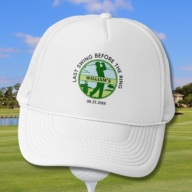 Bachelor Party Golfer Name Last Swing Trucker Hat (Creator Uploaded)