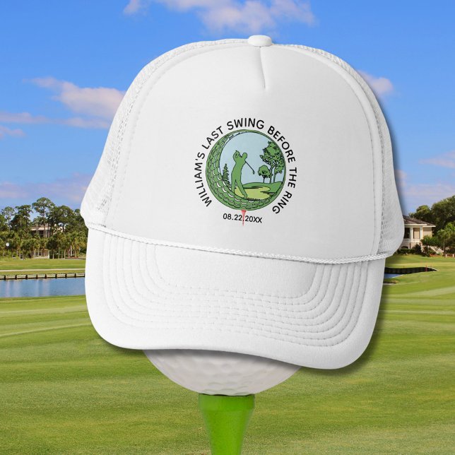 Bachelor Party Golfer Name Last Swing Trucker Hat (Creator Uploaded)