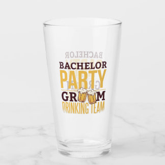Bachelor Party Groom Drinking Team Funny Wedding Glass