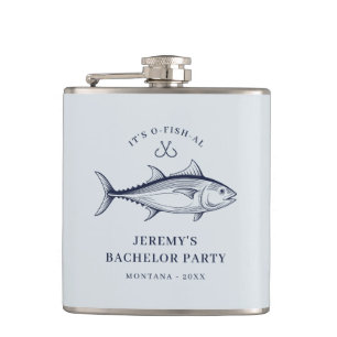 Bachelor Party Groom Fishing Party Hip Flask