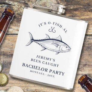 Bachelor Party Groom Fishing Trip Custom Hip Flask