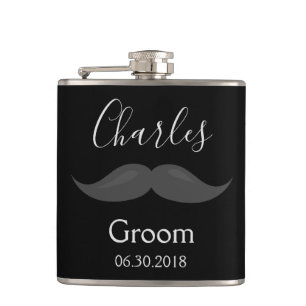Bachelor party Groom Flask Moustache