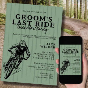 Bachelor Party Groom's Last Ride Outdoors Invitation