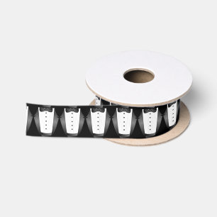 Bachelor Party Groomsman Team Groom black tuxedo Satin Ribbon