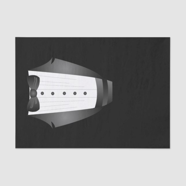 Bachelor Party Groomsman Team Groom black tuxedo Tissue Paper (Front)