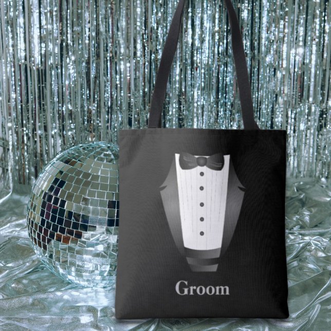 Bachelor Party Groomsman Team Groom black tuxedo Tote Bag (Bachelor Party Groomsman Team Groom black tuxedo Tote Bag)
