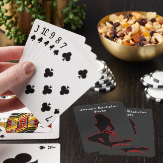 Bachelor Party Guys Night Out Woman Silhouette Playing Cards