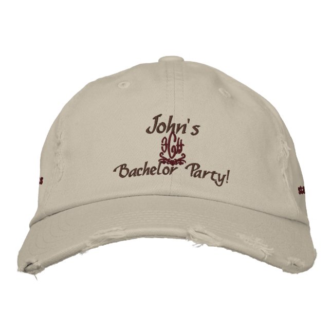 Bachelor Party I Stone Embroidered Hat (Front)