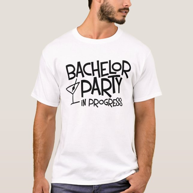 Bachelor Party in Progress  Basic T-Shirt (Front)