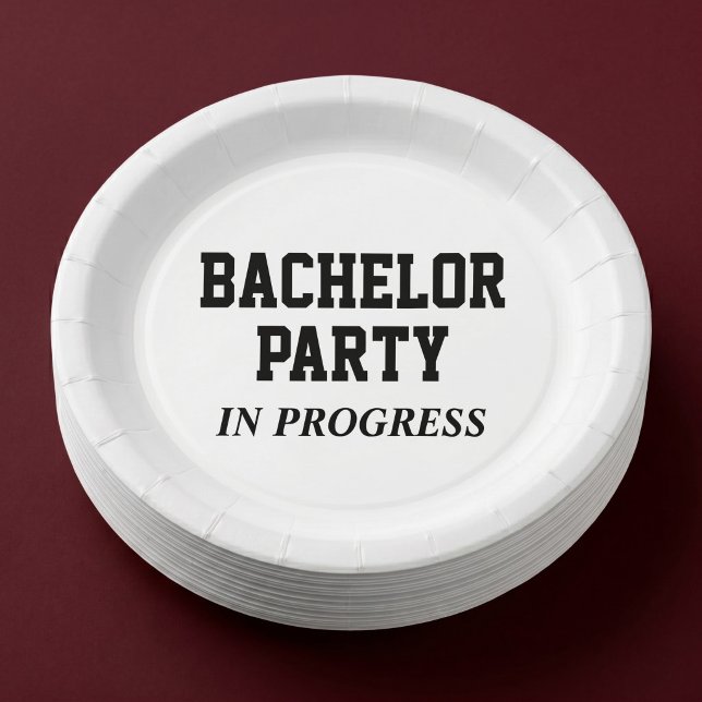 Bachelor Party In Progress Paper Plate (Creator Uploaded)