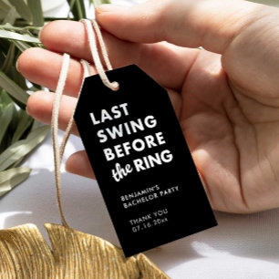Bachelor Party Last Swing Before the Ring Minimal Gift Tags