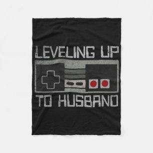 Bachelor Party Levelling Up To Husband Gamer Groom Fleece Blanket