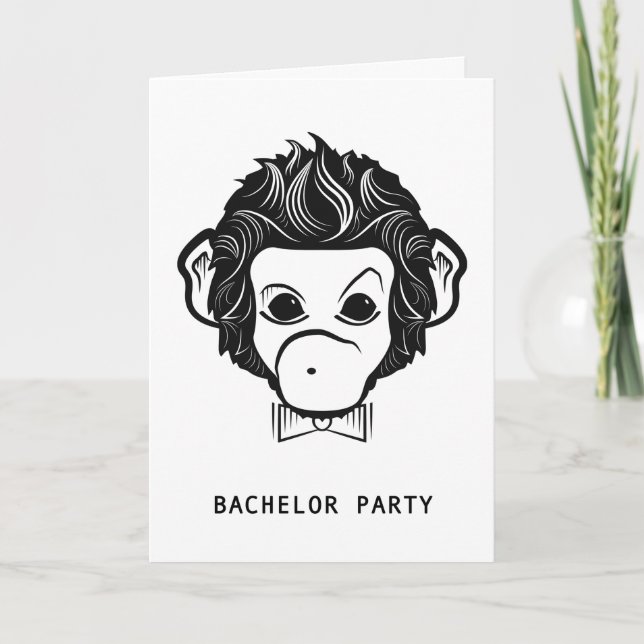 bachelor party mister monkey invitation (Front)