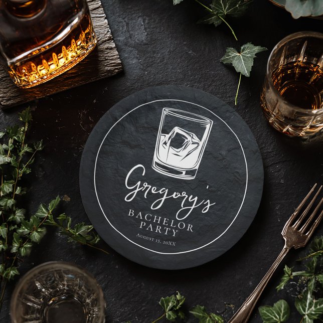 Bachelor party modern stylish paper plate (Creator Uploaded)