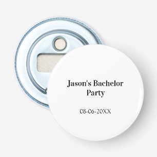 Bachelor party name date simple minimal best man bottle opener