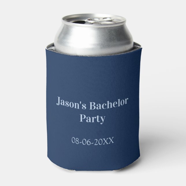 Bachelor party name date simple minimal best man  can cooler (Can Front)