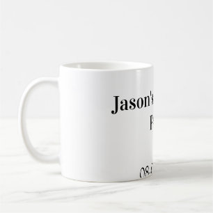 Bachelor party name date simple minimal best man coffee mug