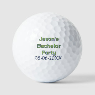 Bachelor party name date simple minimal best man  golf balls