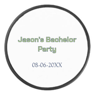 Bachelor party name date simple minimal best man  hockey puck