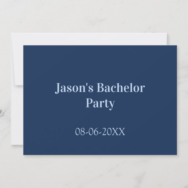 Bachelor party name date simple minimal best man  invitation (Front)