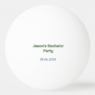 Bachelor party name date simple minimal best man ping pong ball