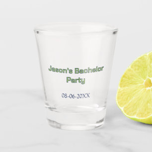 Bachelor party name date simple minimal best man  shot glass