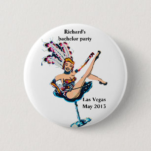 Bachelor Party namebadge Vegas Casino Theme 6 Cm Round Badge