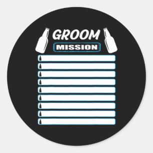 Bachelor Party Outfit With Checklist - Bachelor Pa Classic Round Sticker