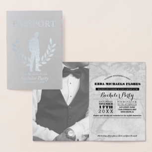 Bachelor Party passport silver foil Card