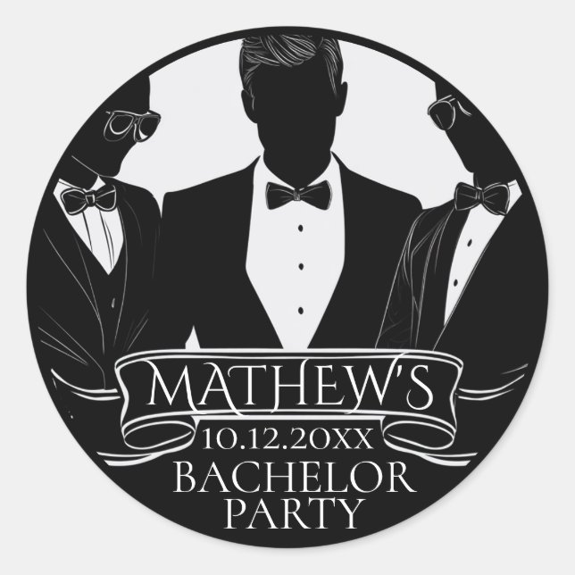 Bachelor Party Poker Chip Classic Round Sticker (Front)