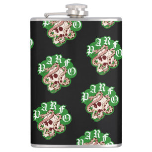 Bachelor Party Scramble Gothic Snake Skull Hip Flask