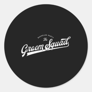 Bachelor Party Set Baseball Style The Groom Squad Classic Round Sticker