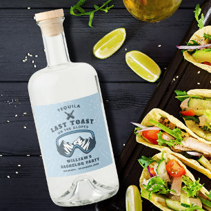 Bachelor Party Ski Weekend Tequila Liquor Bottle Label